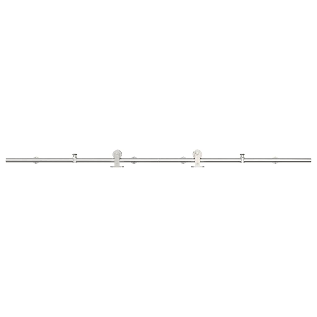 Schiebetür-Beschlagsatz 200 cm Edelstahl Silbern - Premium Türbeschläge & -klingeln - Just €115.58! Shop now at homesales4u