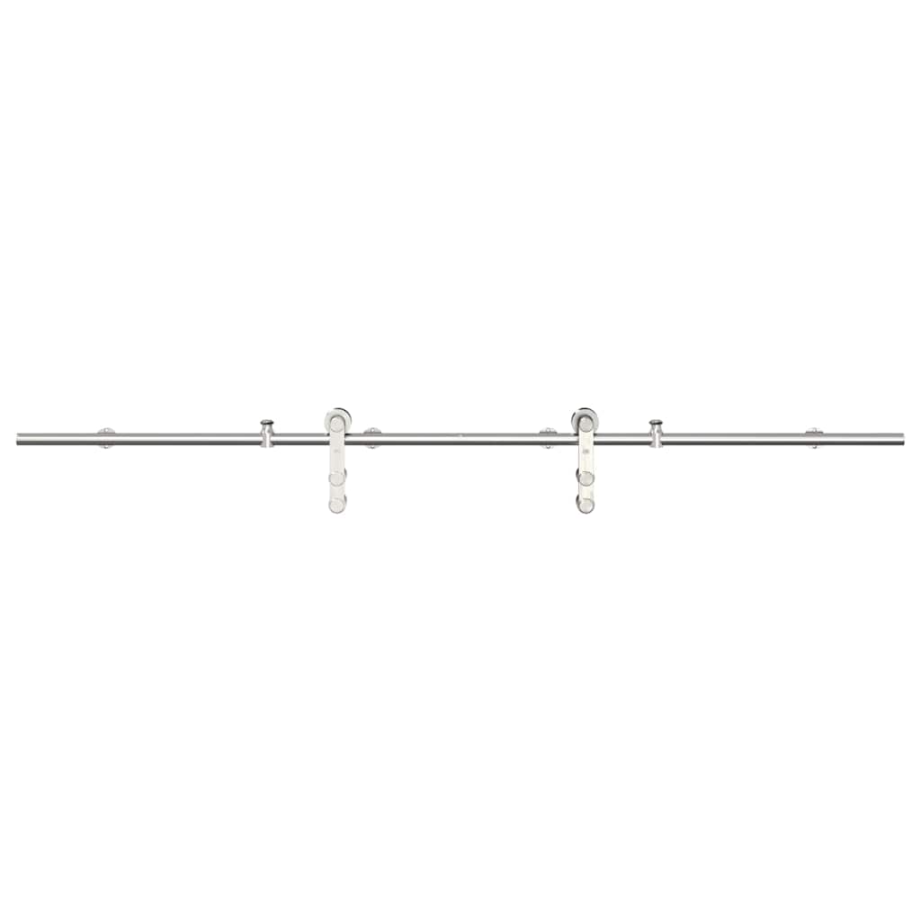 Schiebetür-Beschlagsatz 200 cm Edelstahl Silbern - Premium Türbeschläge & -klingeln - Just €117.64! Shop now at homesales4u