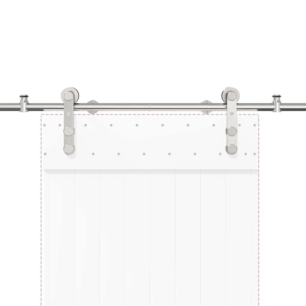 Schiebetür-Beschlagsatz 200 cm Edelstahl Silbern - Premium Türbeschläge & -klingeln - Just €117.64! Shop now at homesales4u