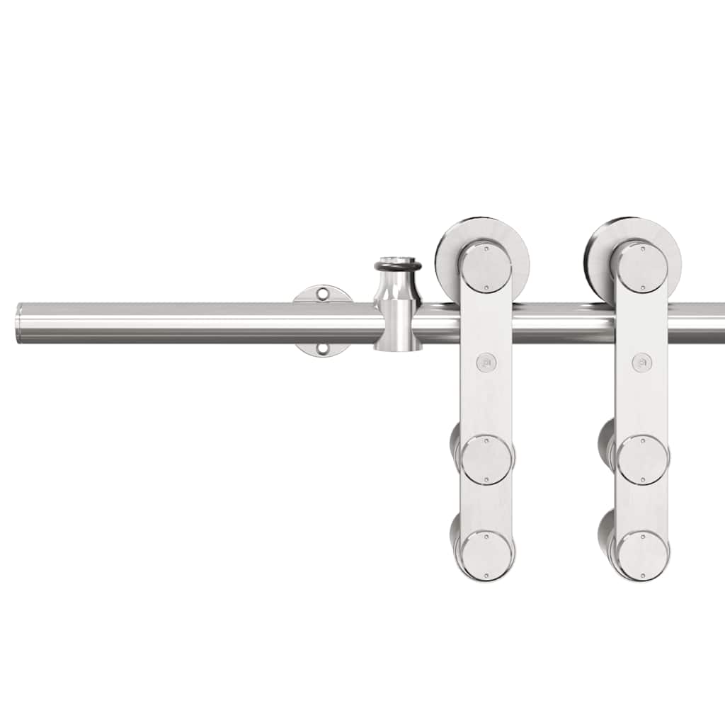 Schiebetür-Beschlagsatz 200 cm Edelstahl Silbern - Premium Türbeschläge & -klingeln - Just €117.64! Shop now at homesales4u
