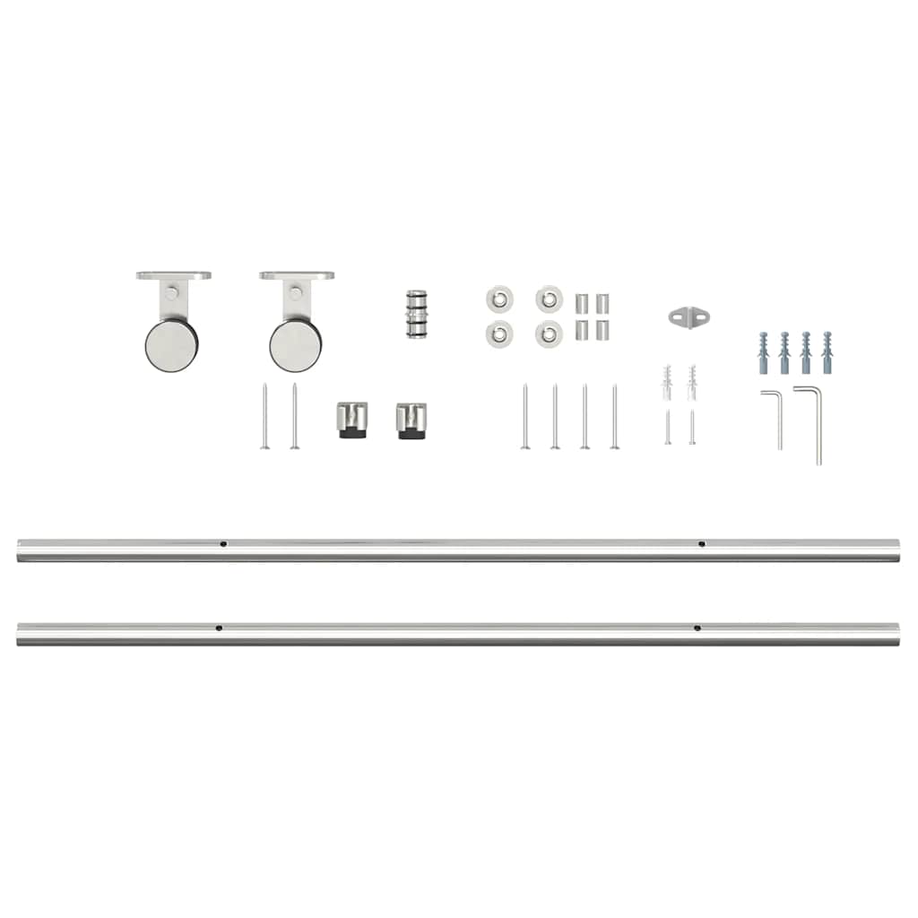Schiebetür-Beschlagsatz 183 cm Edelstahl Silbern - Premium Türbeschläge & -klingeln - Just €88.29! Shop now at homesales4u