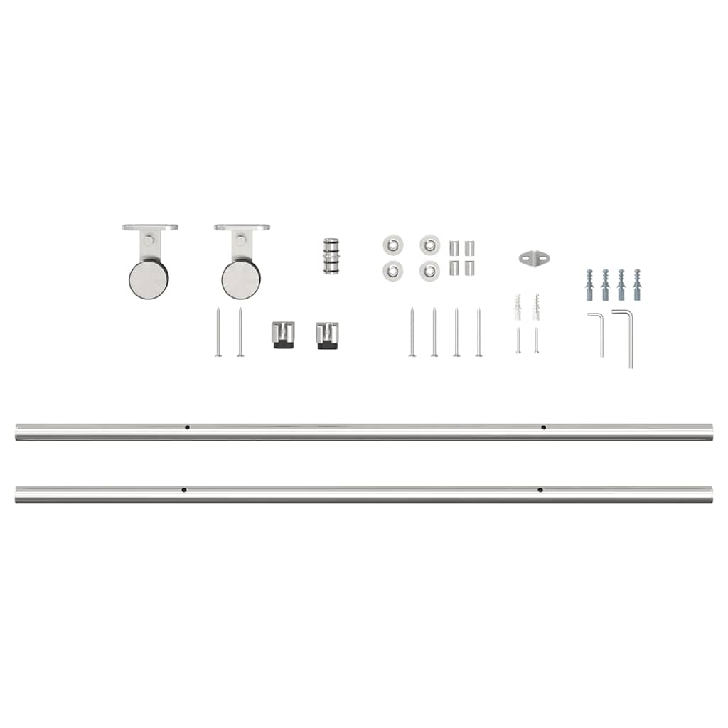 Schiebetür-Beschlagsatz 200 cm Edelstahl Silbern - Premium Türbeschläge & -klingeln - Just €88.21! Shop now at homesales4u