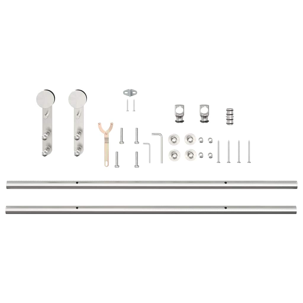 Schiebetür-Beschlagsatz 183 cm Edelstahl Silbern - Premium Türbeschläge & -klingeln - Just €86.33! Shop now at homesales4u