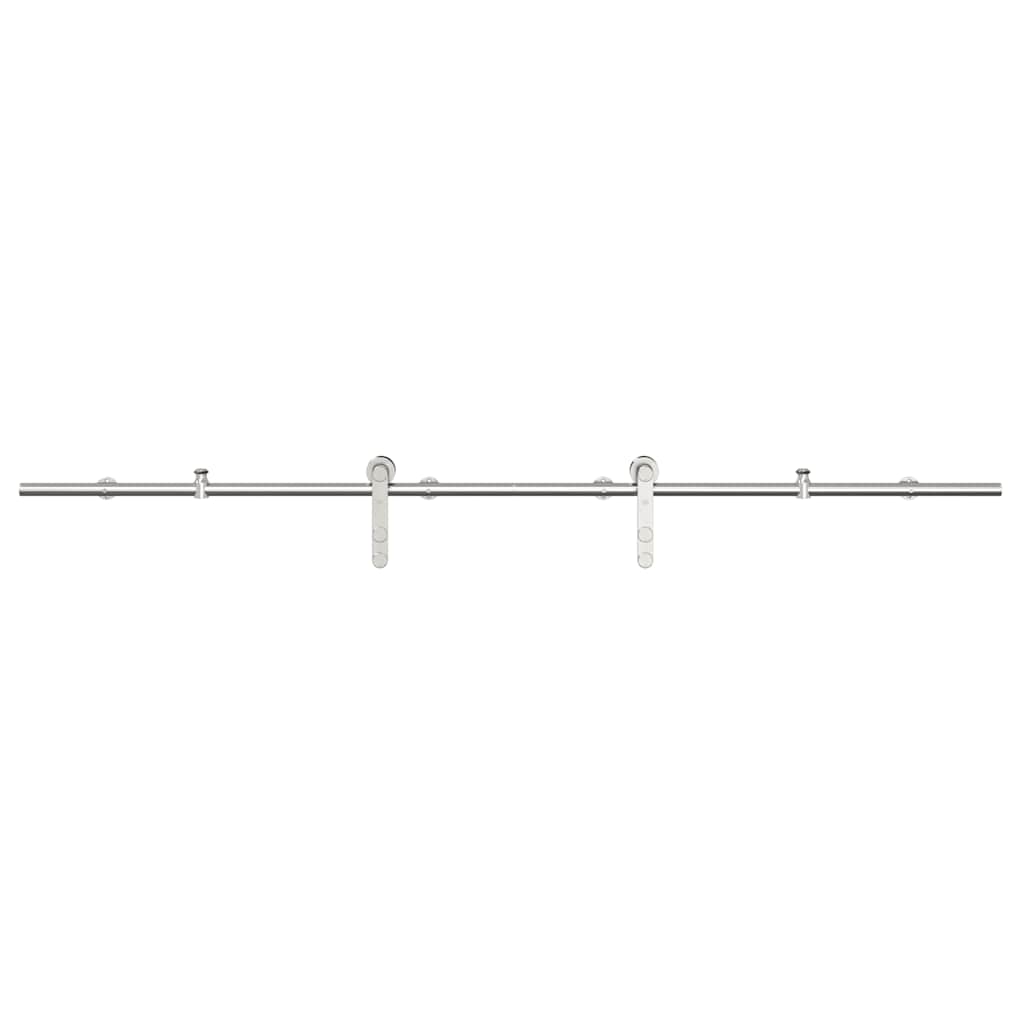 Schiebetür-Beschlagsatz 200 cm Edelstahl Silbern - Premium Türbeschläge & -klingeln - Just €97.91! Shop now at homesales4u