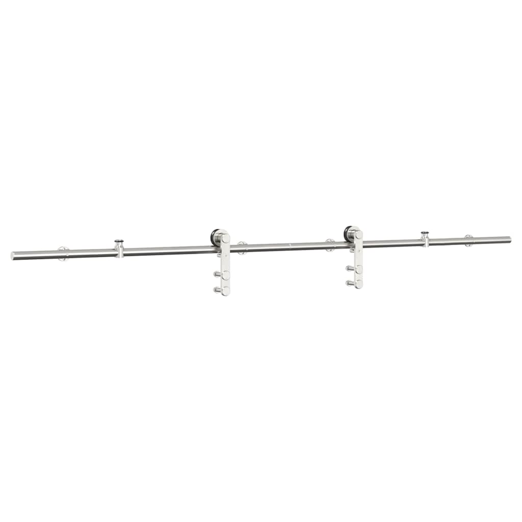 Schiebetür-Beschlagsatz 200 cm Edelstahl Silbern - Premium Türbeschläge & -klingeln - Just €97.91! Shop now at homesales4u