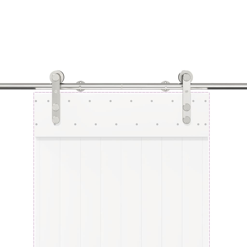 Schiebetür-Beschlagsatz 200 cm Edelstahl Silbern - Premium Türbeschläge & -klingeln - Just €97.91! Shop now at homesales4u