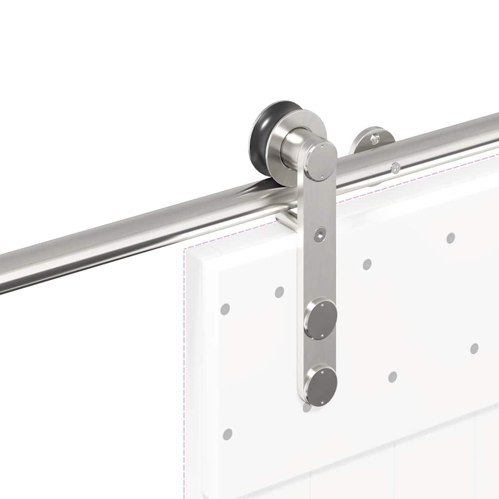 Schiebetür-Beschlagsatz 200 cm Edelstahl Silbern - Premium Türbeschläge & -klingeln - Just €97.91! Shop now at homesales4u