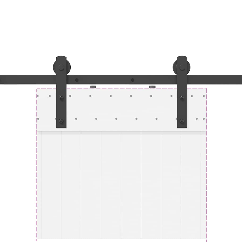 Schiebetürbeschlag-Set 200 cm Stahl Schwarz - Premium Türbeschläge & -klingeln - Just €79.41! Shop now at homesales4u