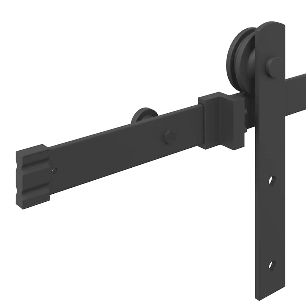 Schiebetürbeschlag-Set 200 cm Stahl Schwarz - Premium Türbeschläge & -klingeln - Just €79.41! Shop now at homesales4u