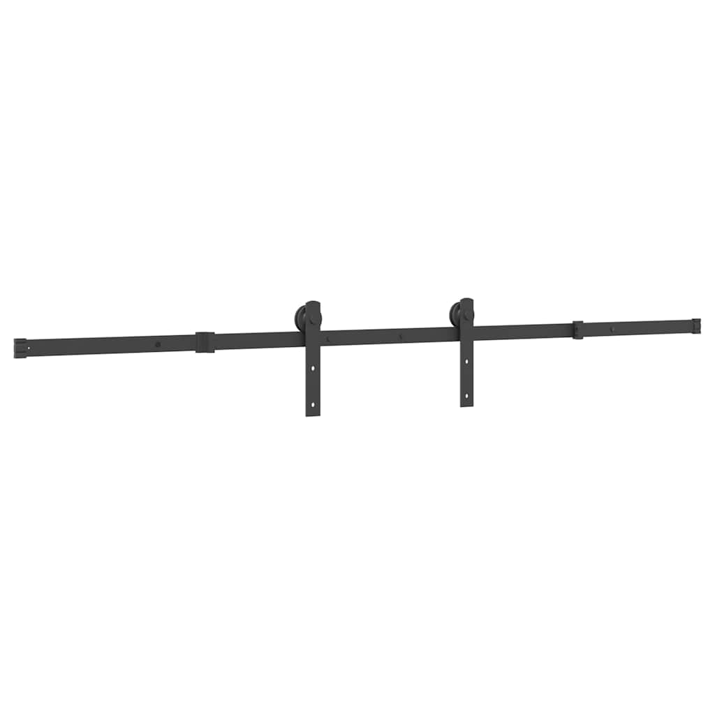 Schiebetürbeschlag-Set 213,5 cm Stahl Schwarz - Premium Türbeschläge & -klingeln - Just €92.76! Shop now at homesales4u