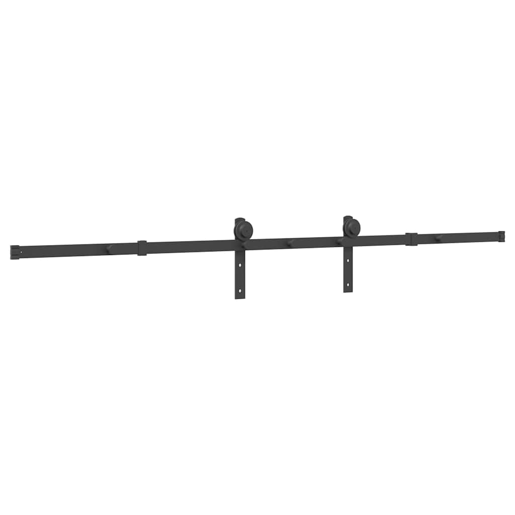 Schiebetürbeschlag-Set 213,5 cm Stahl Schwarz - Premium Türbeschläge & -klingeln - Just €92.76! Shop now at homesales4u