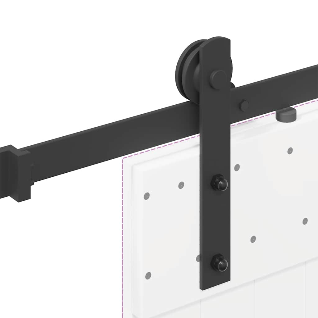 Schiebetürbeschlag-Set 213,5 cm Stahl Schwarz - Premium Türbeschläge & -klingeln - Just €92.76! Shop now at homesales4u