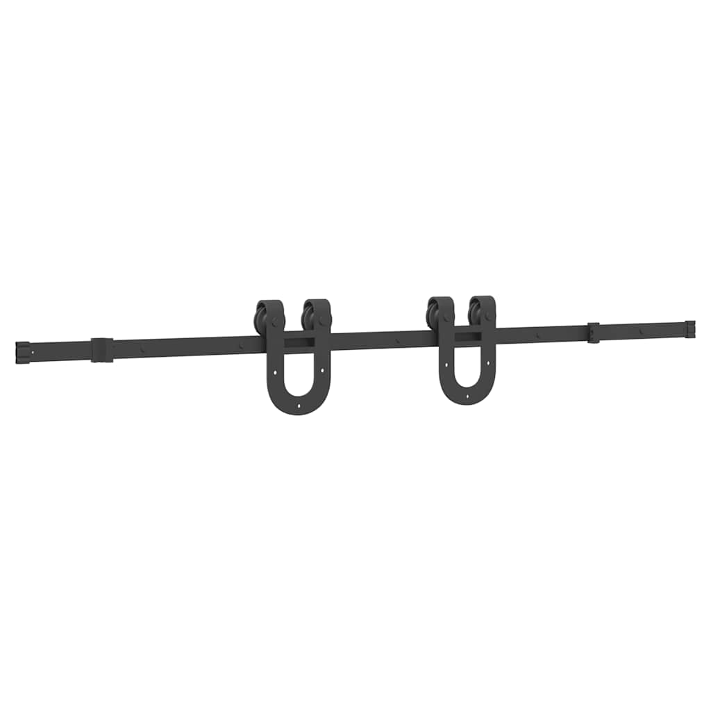 Schiebetürbeschlag-Set 183 cm Stahl Schwarz - Premium Türbeschläge & -klingeln - Just €50.70! Shop now at homesales4u