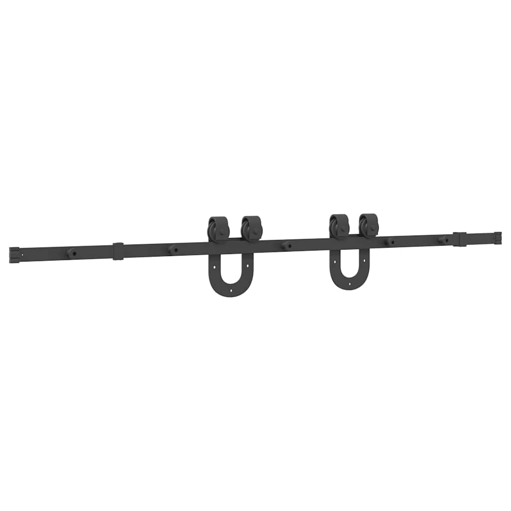 Schiebetürbeschlag-Set 183 cm Stahl Schwarz - Premium Türbeschläge & -klingeln - Just €50.70! Shop now at homesales4u