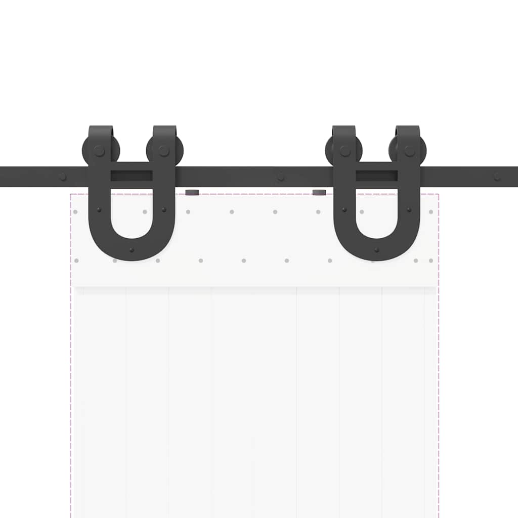 Schiebetürbeschlag-Set 183 cm Stahl Schwarz - Premium Türbeschläge & -klingeln - Just €50.70! Shop now at homesales4u