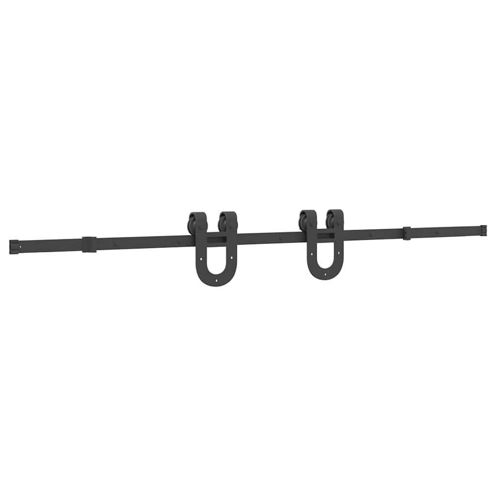 Schiebetürbeschlag-Set 200 cm Stahl Schwarz - Premium Türbeschläge & -klingeln - Just €51.51! Shop now at homesales4u