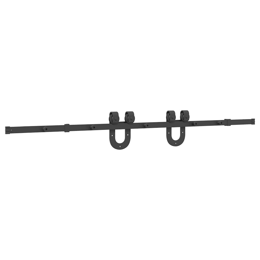 Schiebetürbeschlag-Set 200 cm Stahl Schwarz - Premium Türbeschläge & -klingeln - Just €51.51! Shop now at homesales4u