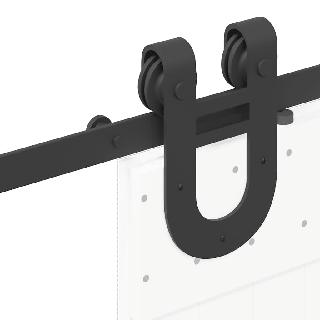 Schiebetürbeschlag-Set 200 cm Stahl Schwarz - Premium Türbeschläge & -klingeln - Just €51.51! Shop now at homesales4u