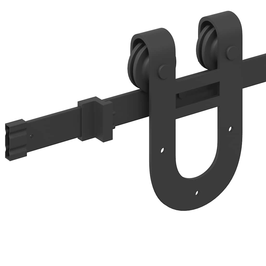 Schiebetürbeschlag-Set 200 cm Stahl Schwarz - Premium Türbeschläge & -klingeln - Just €51.51! Shop now at homesales4u