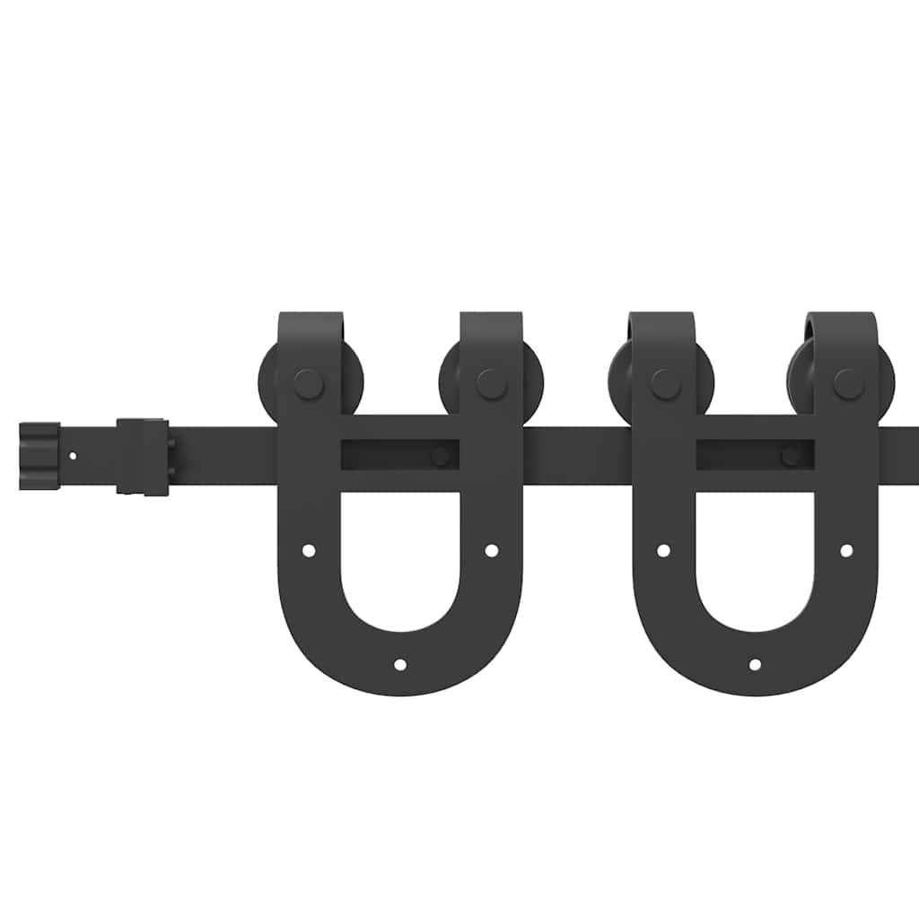 Schiebetürbeschlag-Set 200 cm Stahl Schwarz - Premium Türbeschläge & -klingeln - Just €51.51! Shop now at homesales4u