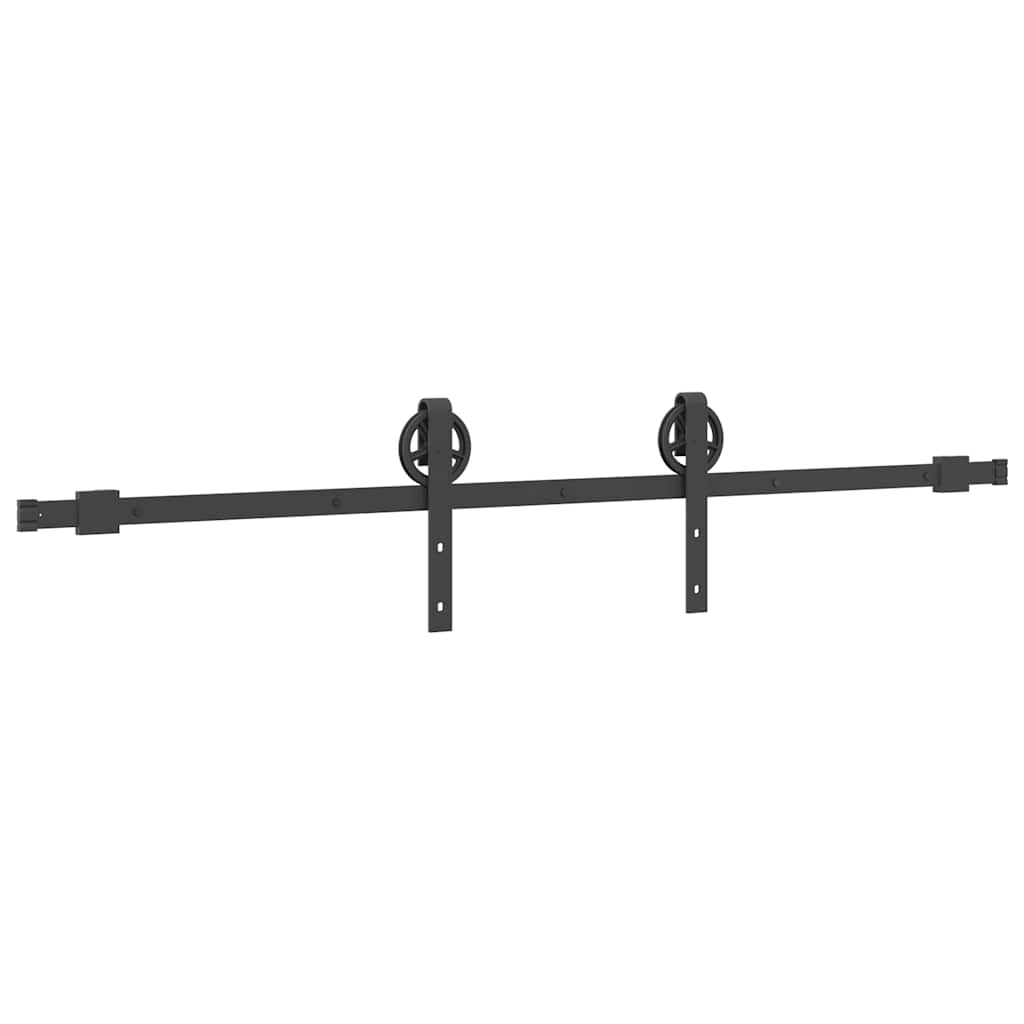 Schiebetürbeschlag-Set 183 cm Stahl Schwarz - Premium Türbeschläge & -klingeln - Just €64.84! Shop now at homesales4u