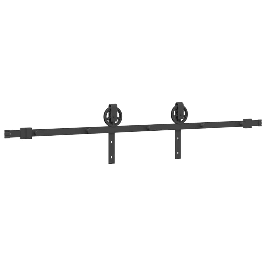 Schiebetürbeschlag-Set 183 cm Stahl Schwarz - Premium Türbeschläge & -klingeln - Just €64.84! Shop now at homesales4u