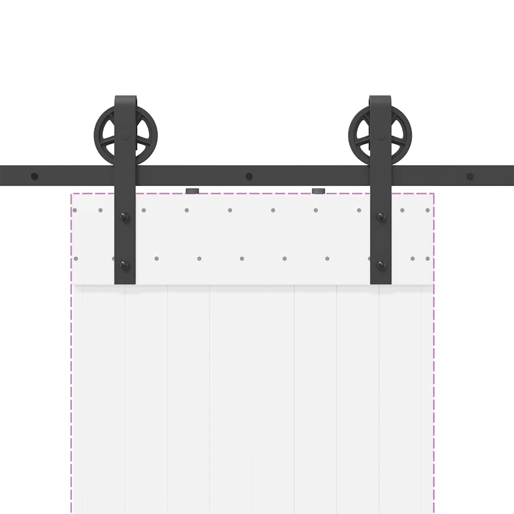 Schiebetürbeschlag-Set 183 cm Stahl Schwarz - Premium Türbeschläge & -klingeln - Just €64.84! Shop now at homesales4u