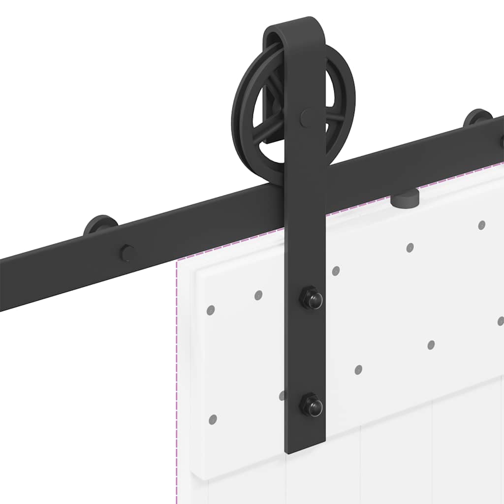 Schiebetürbeschlag-Set 183 cm Stahl Schwarz - Premium Türbeschläge & -klingeln - Just €64.84! Shop now at homesales4u