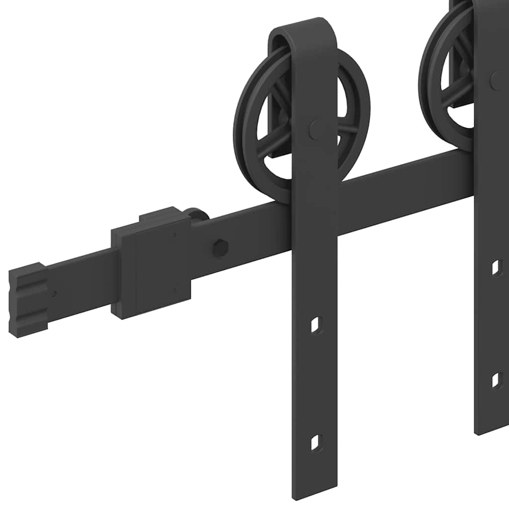 Schiebetürbeschlag-Set 183 cm Stahl Schwarz - Premium Türbeschläge & -klingeln - Just €64.84! Shop now at homesales4u