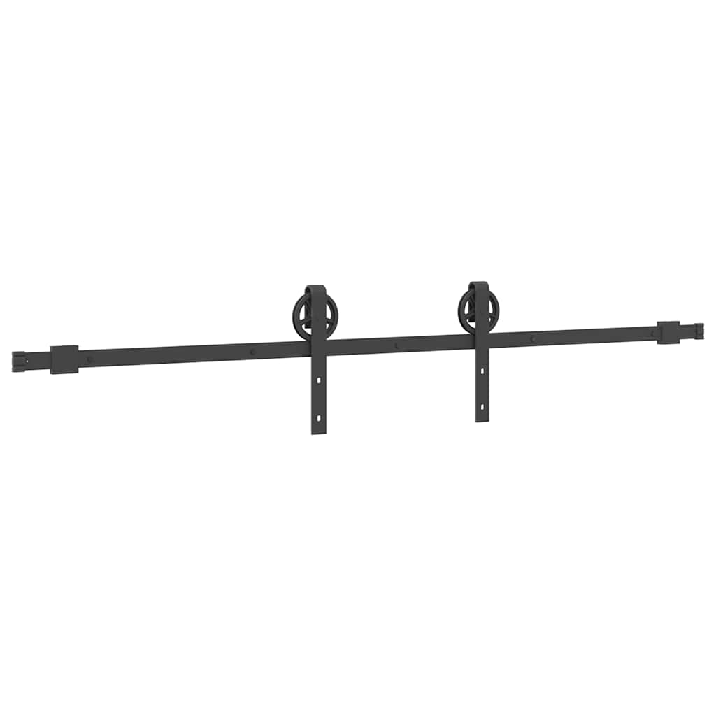 Schiebetürbeschlag-Set 200 cm Stahl Schwarz - Premium Türbeschläge & -klingeln - Just €83.04! Shop now at homesales4u