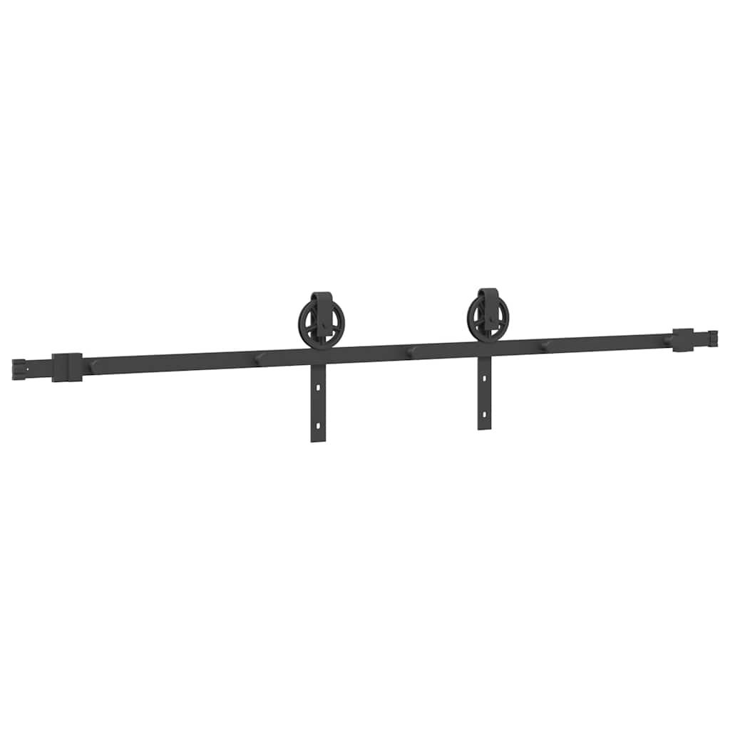Schiebetürbeschlag-Set 200 cm Stahl Schwarz - Premium Türbeschläge & -klingeln - Just €83.04! Shop now at homesales4u