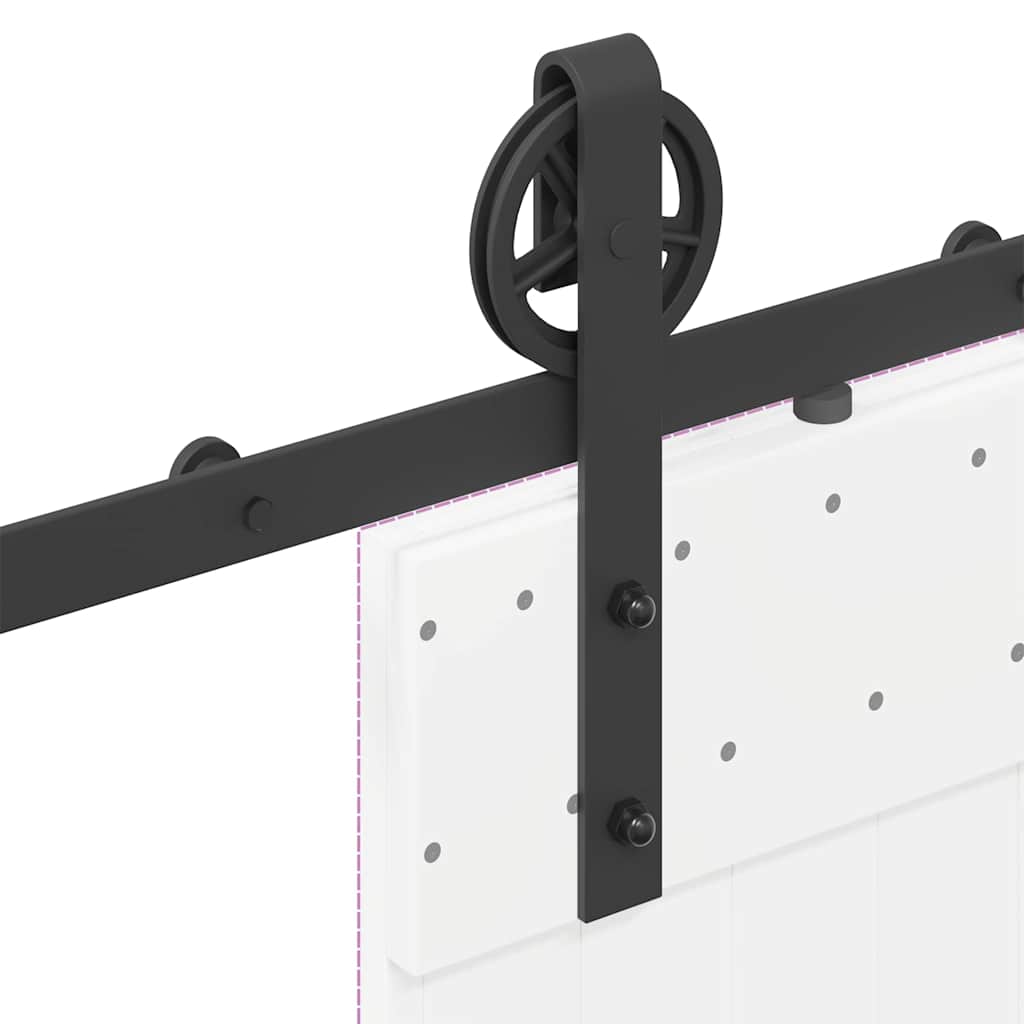 Schiebetürbeschlag-Set 200 cm Stahl Schwarz - Premium Türbeschläge & -klingeln - Just €83.04! Shop now at homesales4u