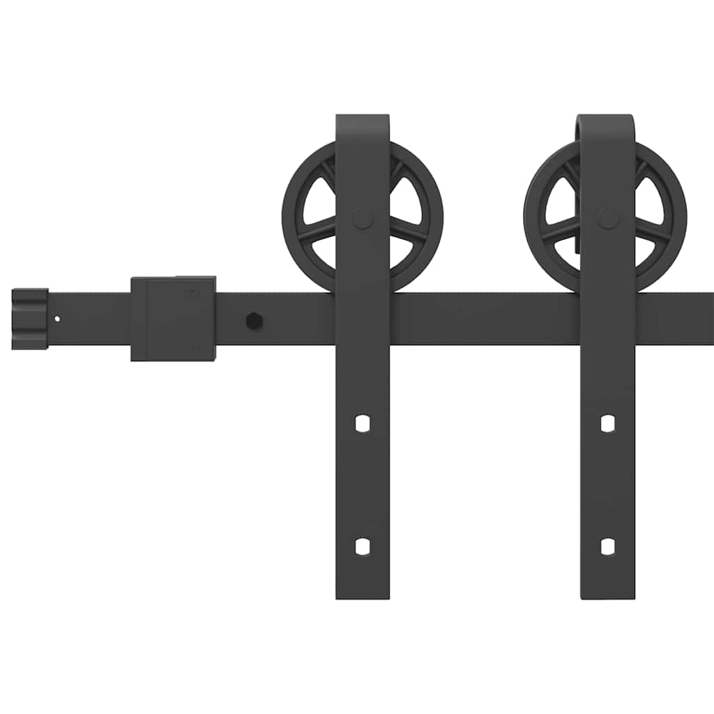 Schiebetürbeschlag-Set 200 cm Stahl Schwarz - Premium Türbeschläge & -klingeln - Just €83.04! Shop now at homesales4u