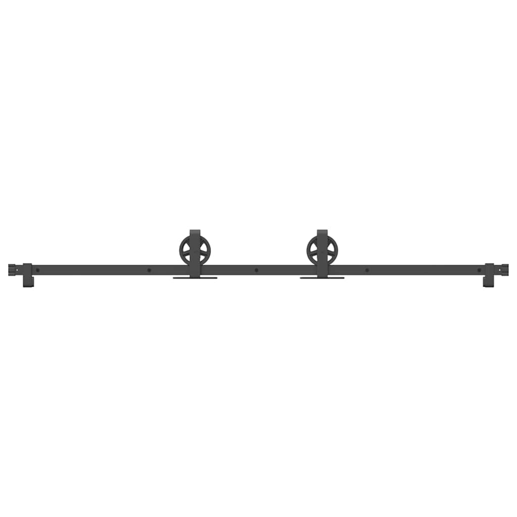 Schiebetürbeschlag-Set 183 cm Stahl Schwarz - Premium Türbeschläge & -klingeln - Just €66.05! Shop now at homesales4u