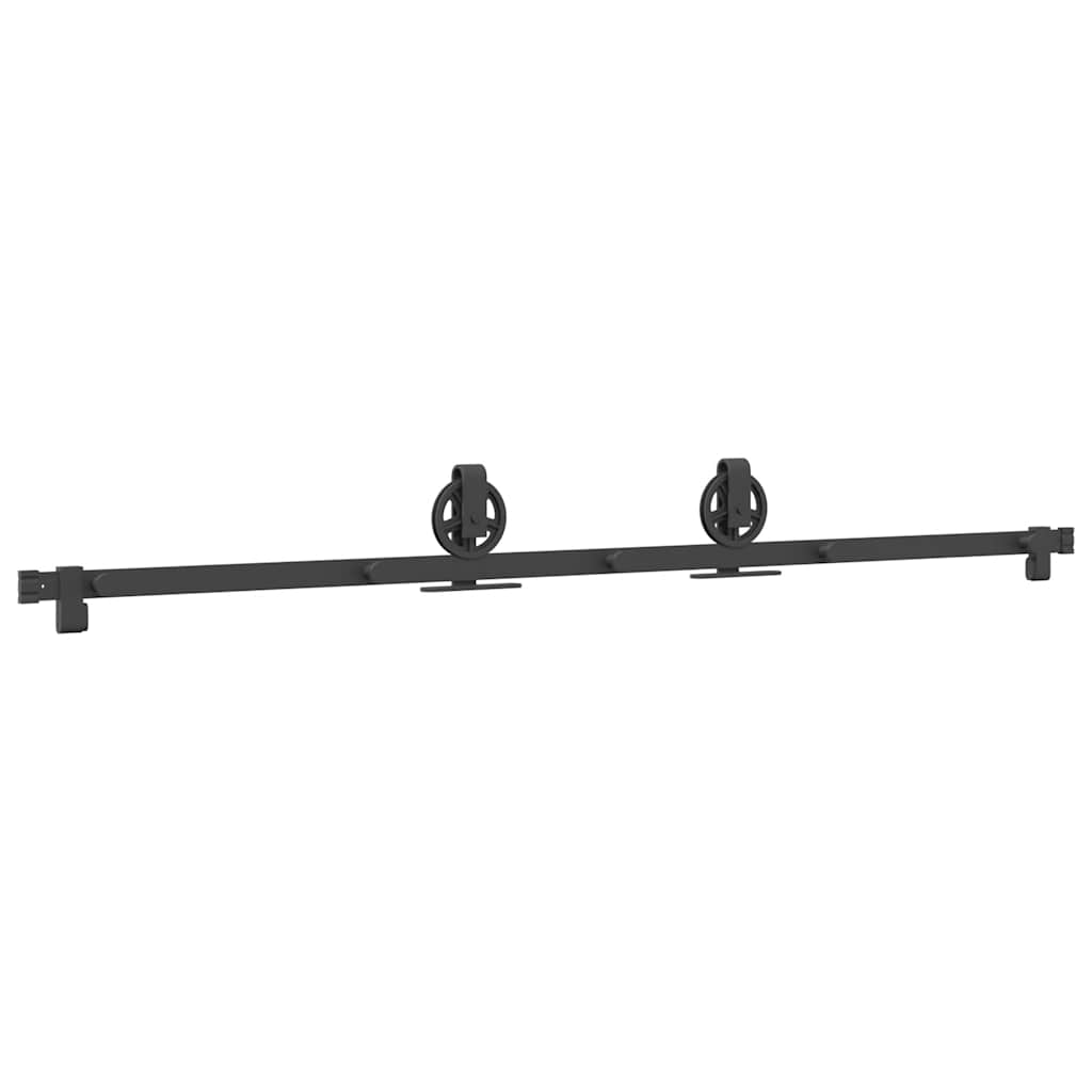 Schiebetürbeschlag-Set 183 cm Stahl Schwarz - Premium Türbeschläge & -klingeln - Just €66.05! Shop now at homesales4u