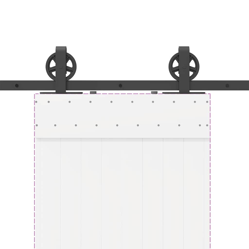 Schiebetürbeschlag-Set 183 cm Stahl Schwarz - Premium Türbeschläge & -klingeln - Just €66.05! Shop now at homesales4u