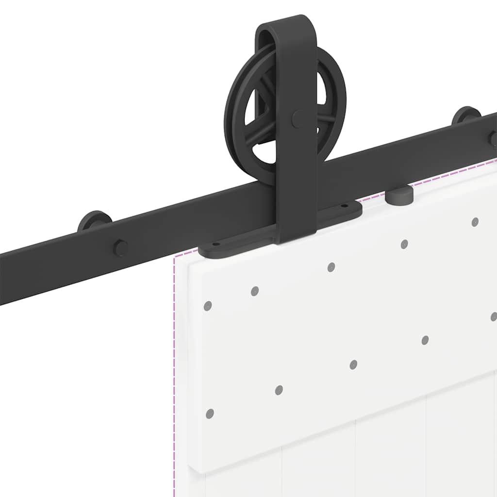 Schiebetürbeschlag-Set 183 cm Stahl Schwarz - Premium Türbeschläge & -klingeln - Just €66.05! Shop now at homesales4u
