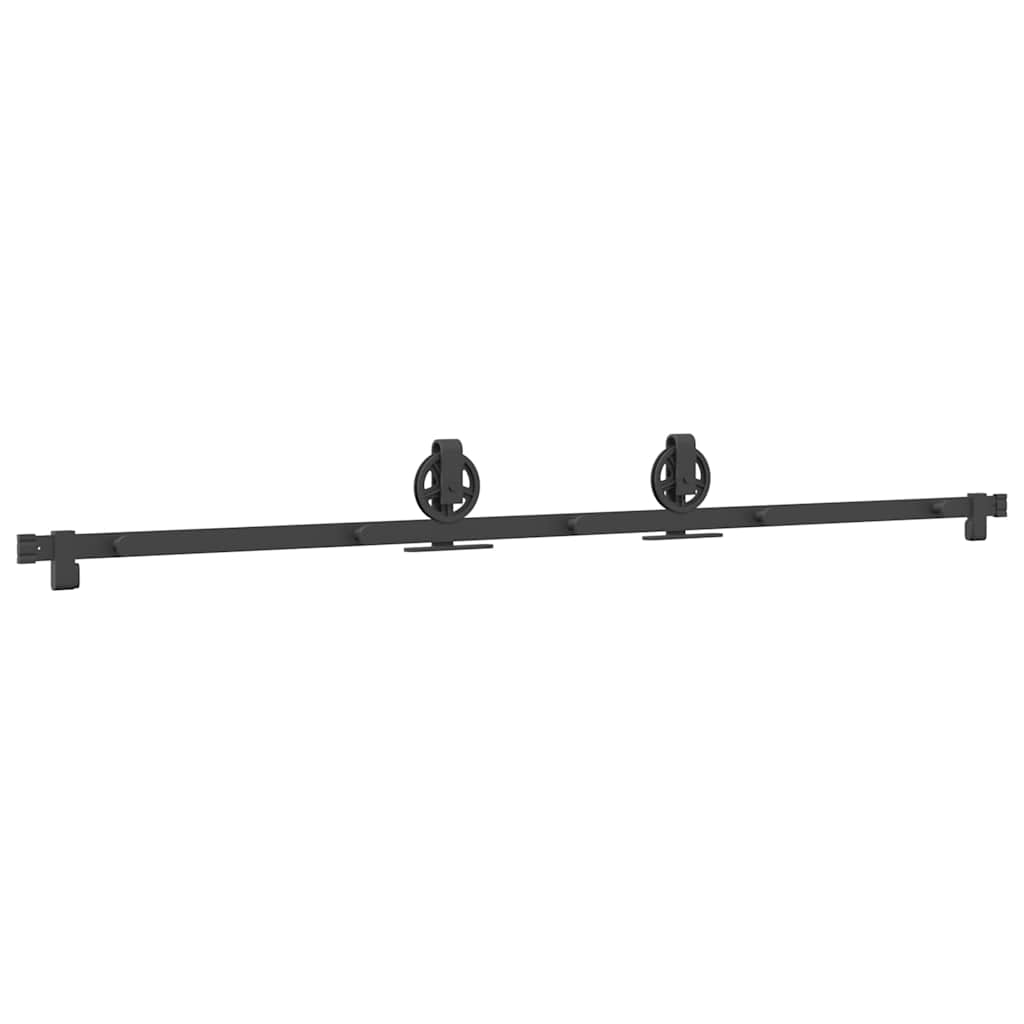 Schiebetürbeschlag-Set 200 cm Stahl Schwarz - Premium Türbeschläge & -klingeln - Just €86.13! Shop now at homesales4u