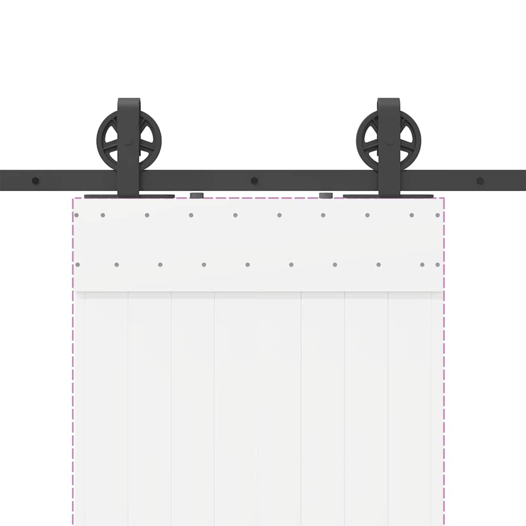 Schiebetürbeschlag-Set 200 cm Stahl Schwarz - Premium Türbeschläge & -klingeln - Just €86.13! Shop now at homesales4u