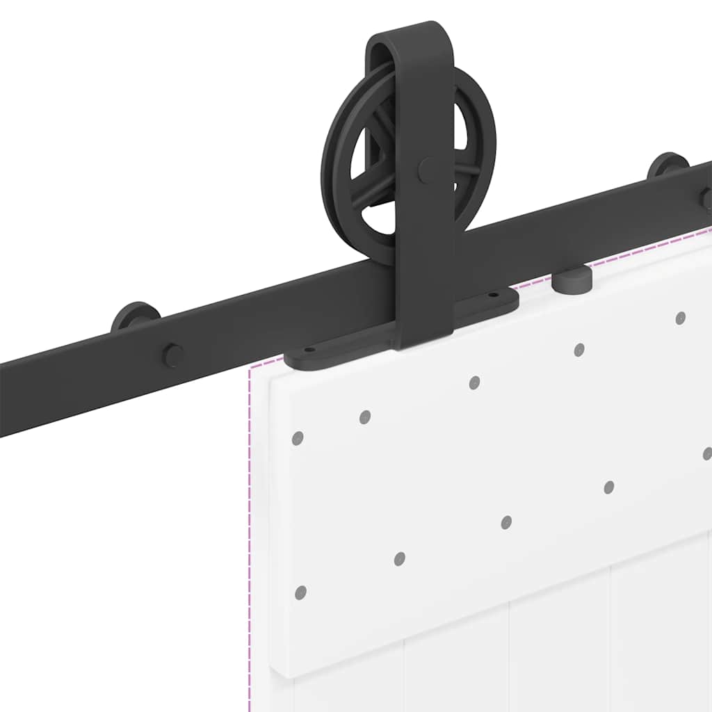 Schiebetürbeschlag-Set 200 cm Stahl Schwarz - Premium Türbeschläge & -klingeln - Just €86.13! Shop now at homesales4u