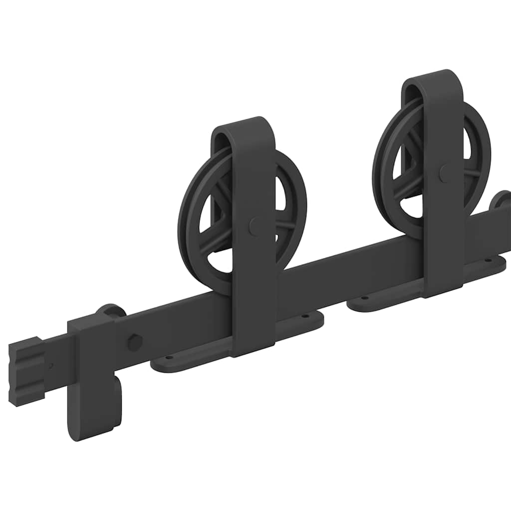 Schiebetürbeschlag-Set 200 cm Stahl Schwarz - Premium Türbeschläge & -klingeln - Just €86.13! Shop now at homesales4u