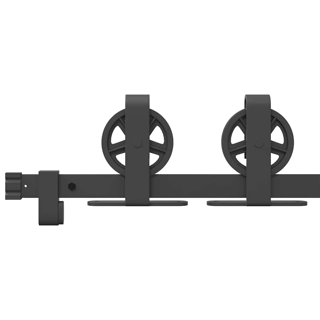 Schiebetürbeschlag-Set 200 cm Stahl Schwarz - Premium Türbeschläge & -klingeln - Just €86.13! Shop now at homesales4u