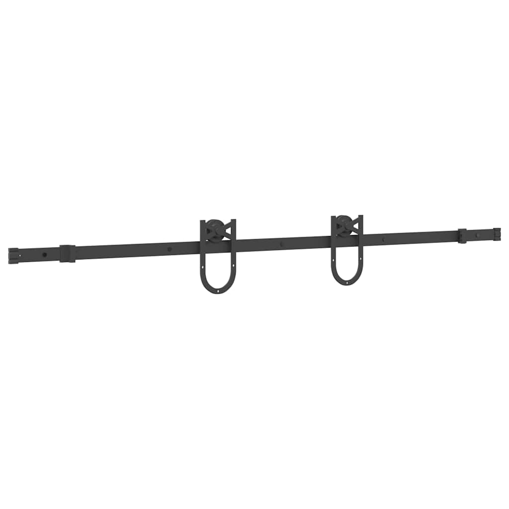 Schiebetürbeschlag-Set 183 cm Stahl Schwarz - Premium Türbeschläge & -klingeln - Just €51.73! Shop now at homesales4u