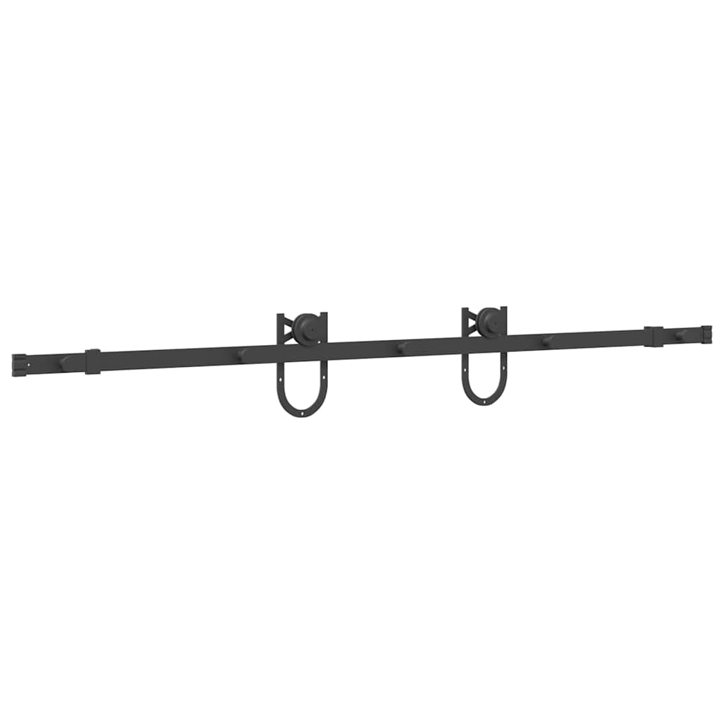 Schiebetürbeschlag-Set 183 cm Stahl Schwarz - Premium Türbeschläge & -klingeln - Just €51.73! Shop now at homesales4u