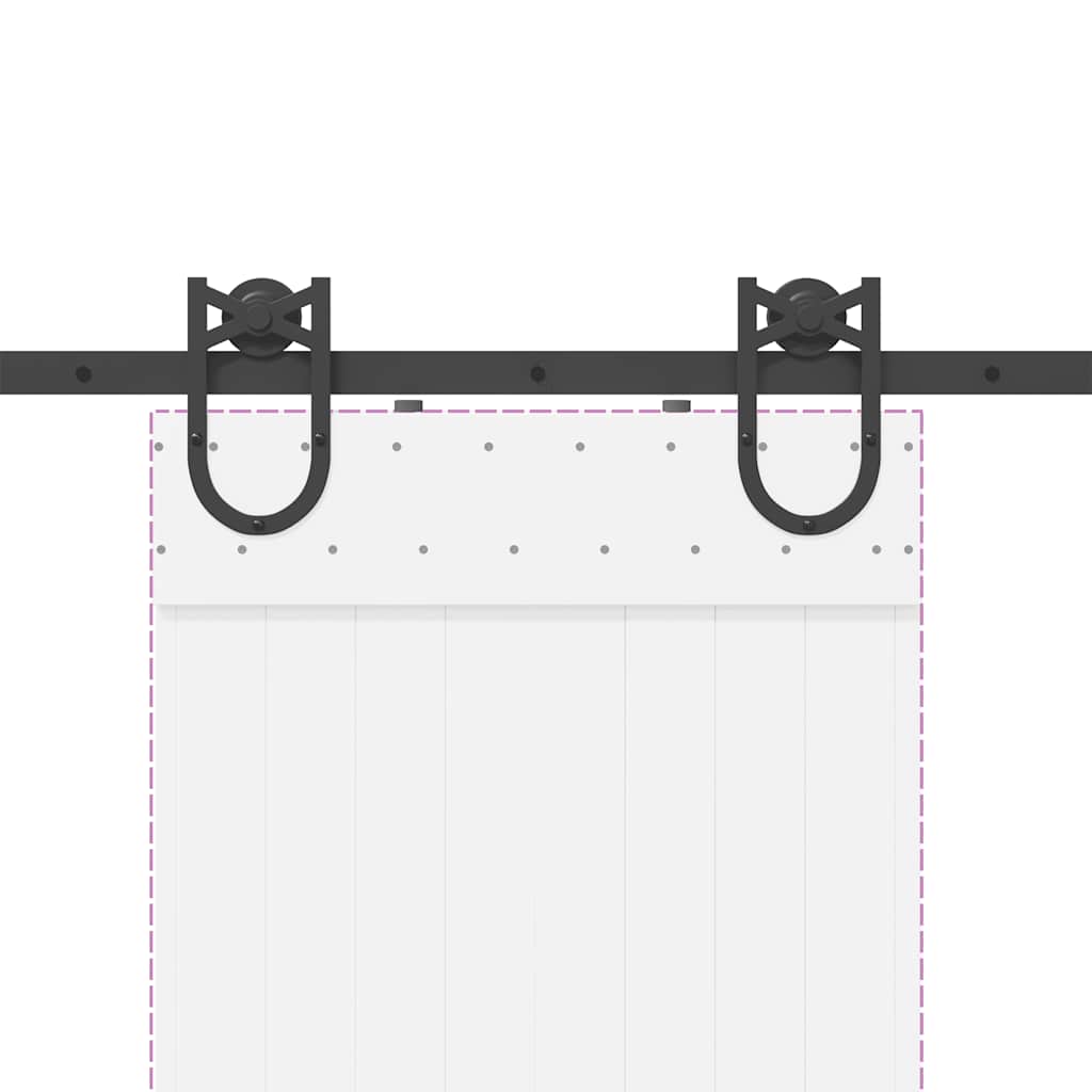 Schiebetürbeschlag-Set 183 cm Stahl Schwarz - Premium Türbeschläge & -klingeln - Just €51.73! Shop now at homesales4u
