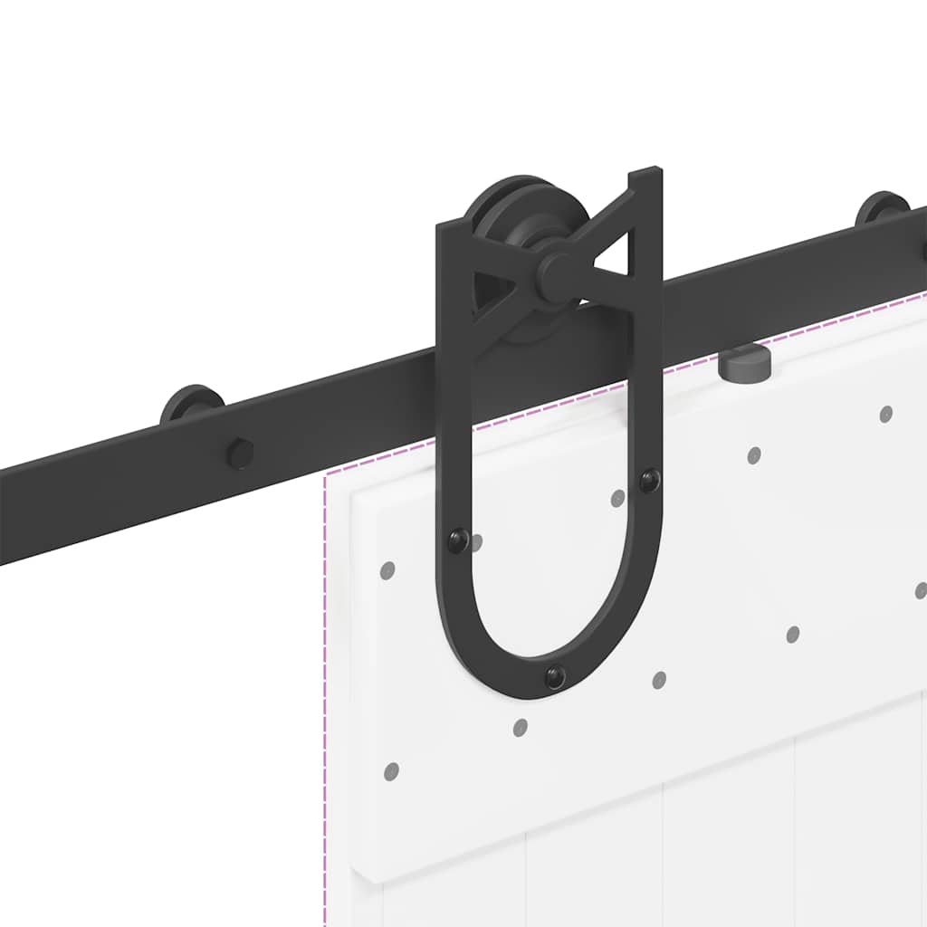 Schiebetürbeschlag-Set 183 cm Stahl Schwarz - Premium Türbeschläge & -klingeln - Just €51.73! Shop now at homesales4u