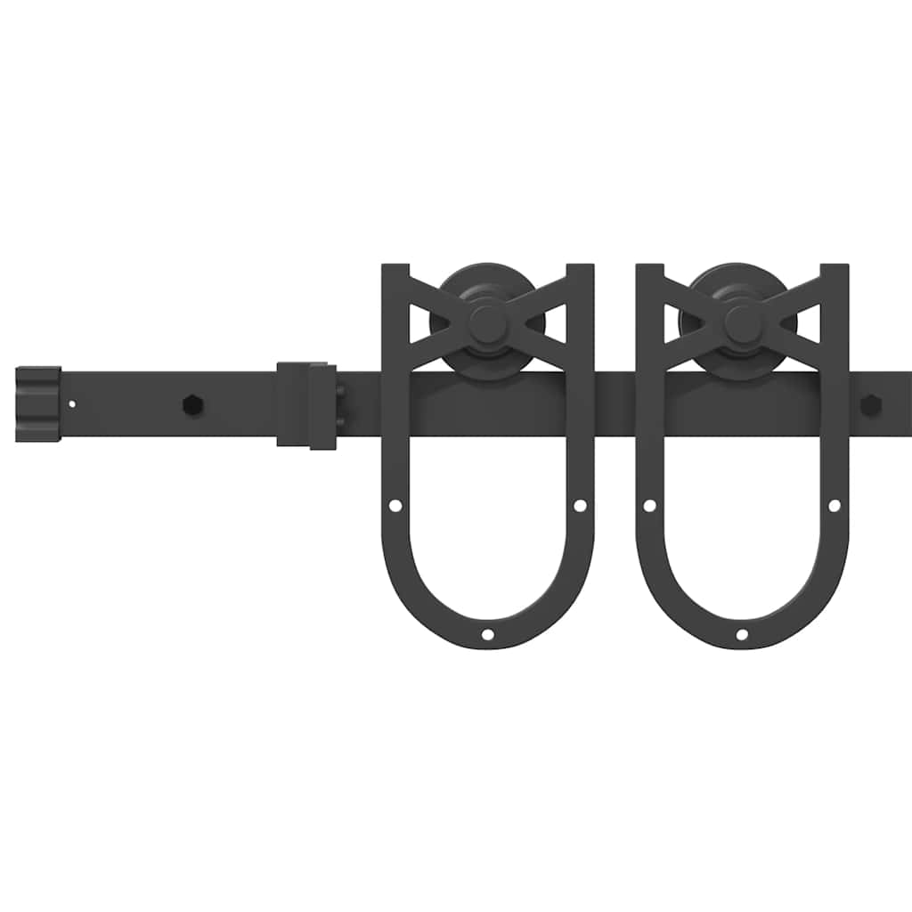 Schiebetürbeschlag-Set 183 cm Stahl Schwarz - Premium Türbeschläge & -klingeln - Just €51.73! Shop now at homesales4u