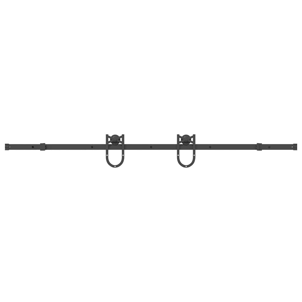 Schiebetürbeschlag-Set 200 cm Stahl Schwarz - Premium Türbeschläge & -klingeln - Just €59.91! Shop now at homesales4u