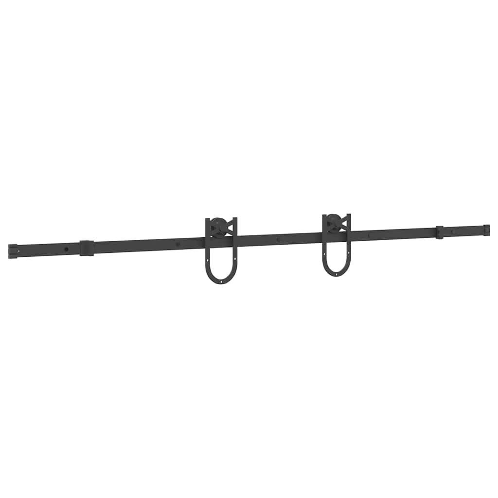 Schiebetürbeschlag-Set 200 cm Stahl Schwarz - Premium Türbeschläge & -klingeln - Just €59.91! Shop now at homesales4u