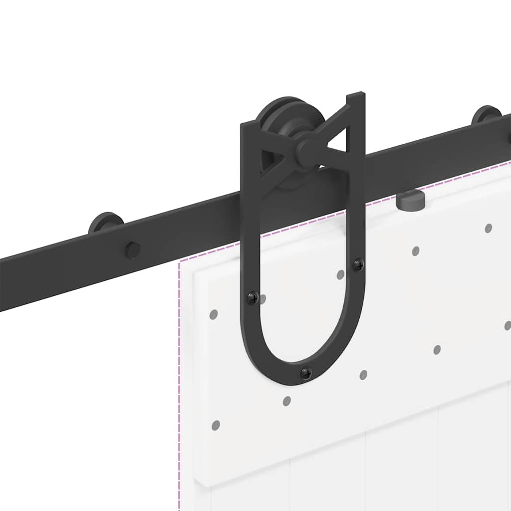 Schiebetürbeschlag-Set 200 cm Stahl Schwarz - Premium Türbeschläge & -klingeln - Just €59.91! Shop now at homesales4u